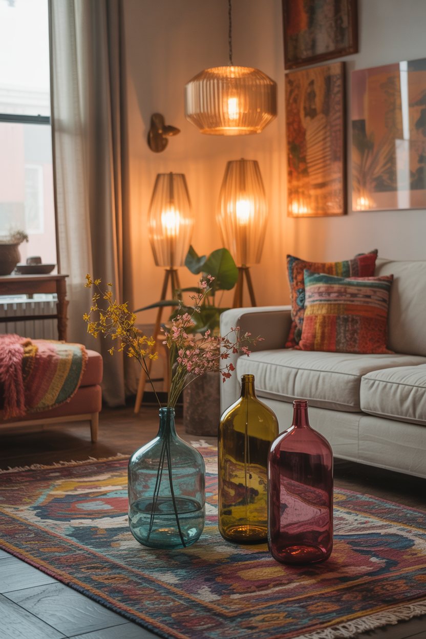 Ideas Para Decorar Botellas De Vidrio Para Centro De Mesa 2